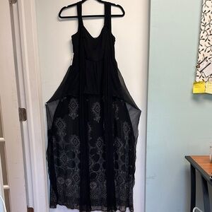 Free People Black and Gray High Low Dress